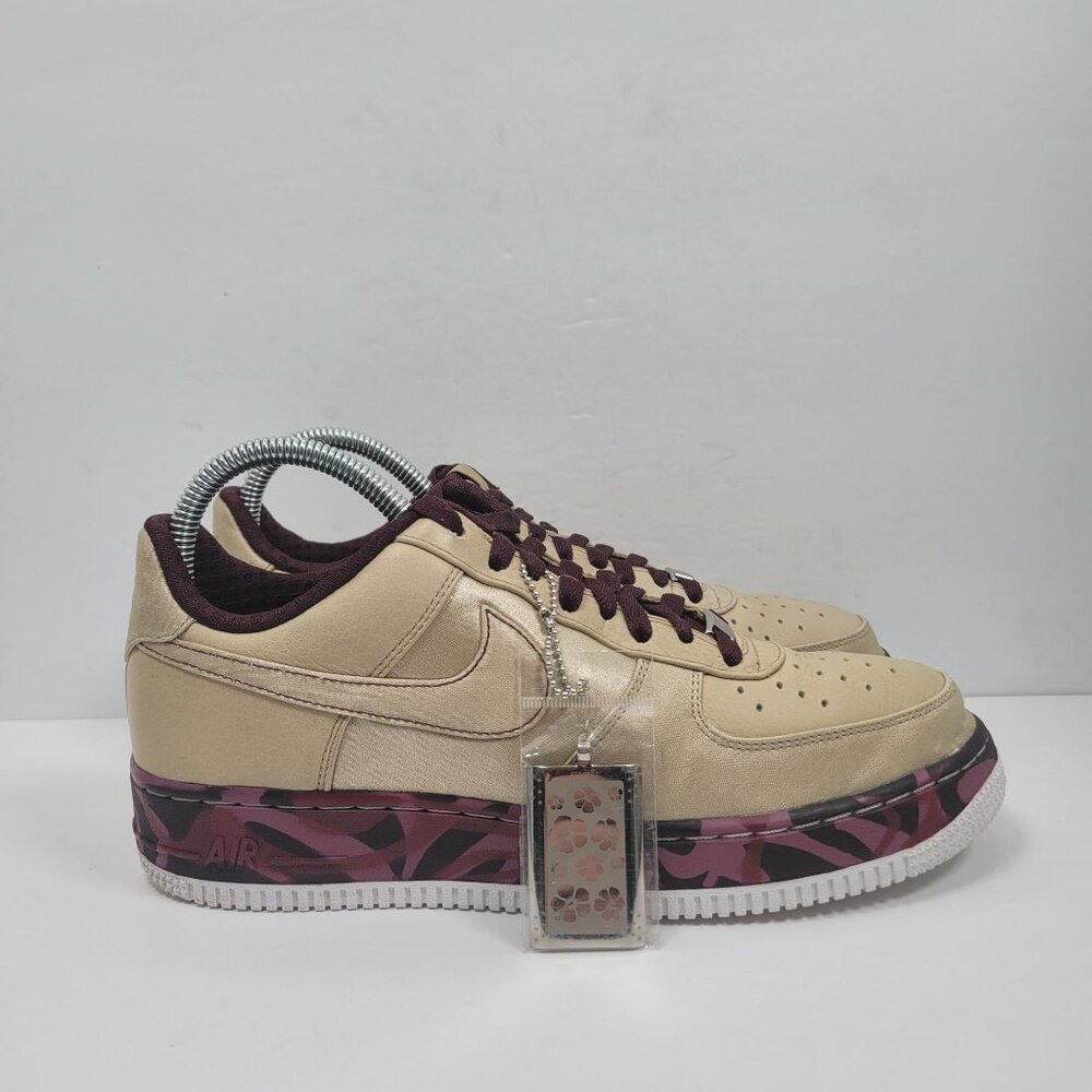 Nike Air Force 1 Premium 07 Women's Burgundy Gold Sneakers 315186-221 US Size 9 - Picture 3 of 10